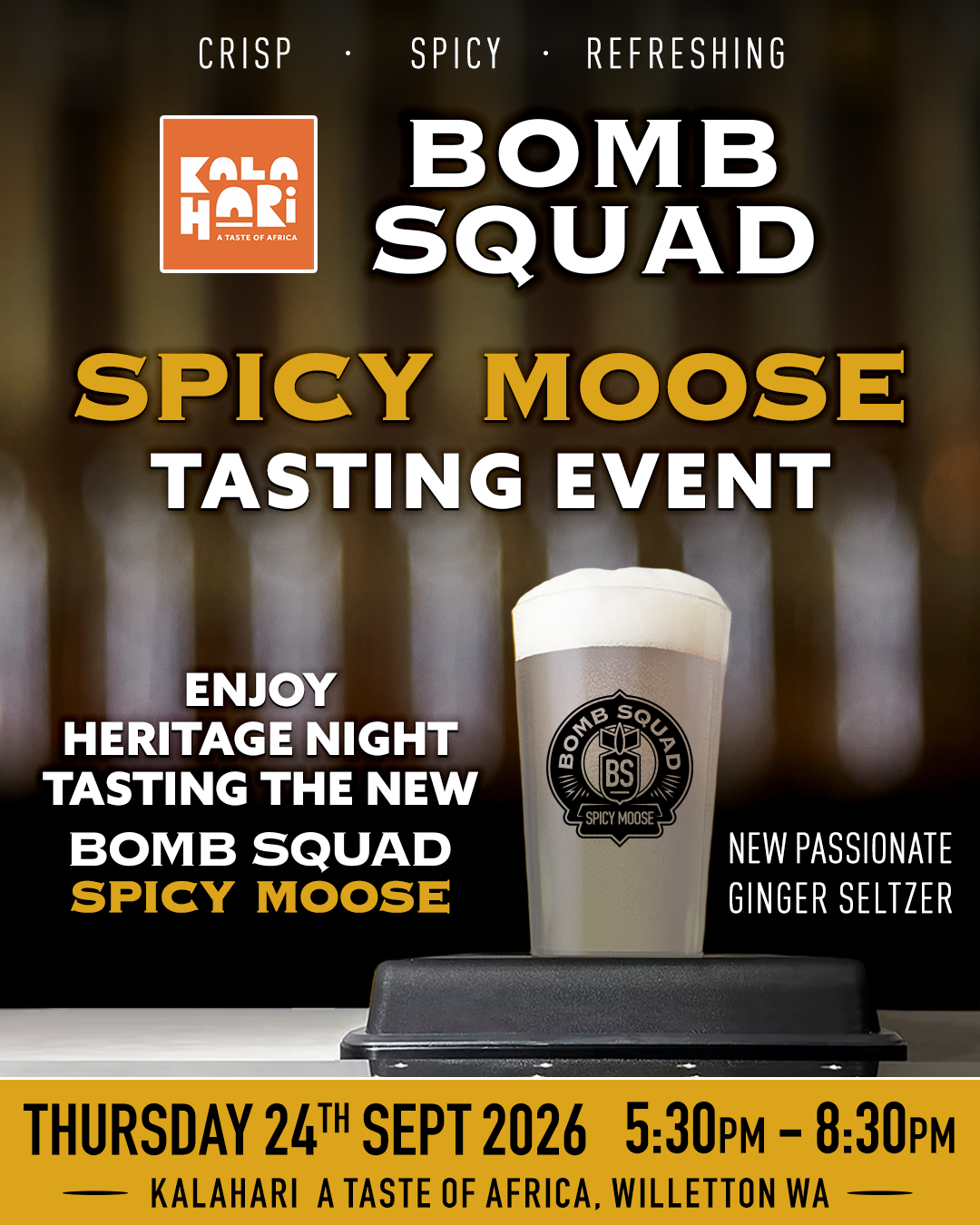 BombSquad Tasting Event at Kalahari, A Taste of Africa - 25th Sep 2026 - FREE