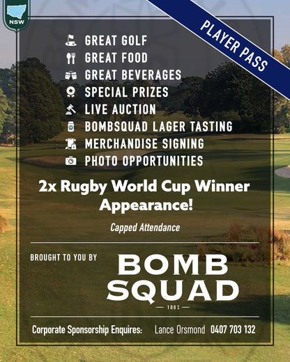 PLAYER PASS  (LAST CHANCE)-Stone Cutters Ridge Golf Course,NSW,Australia. Wednesday 3rd June 2026