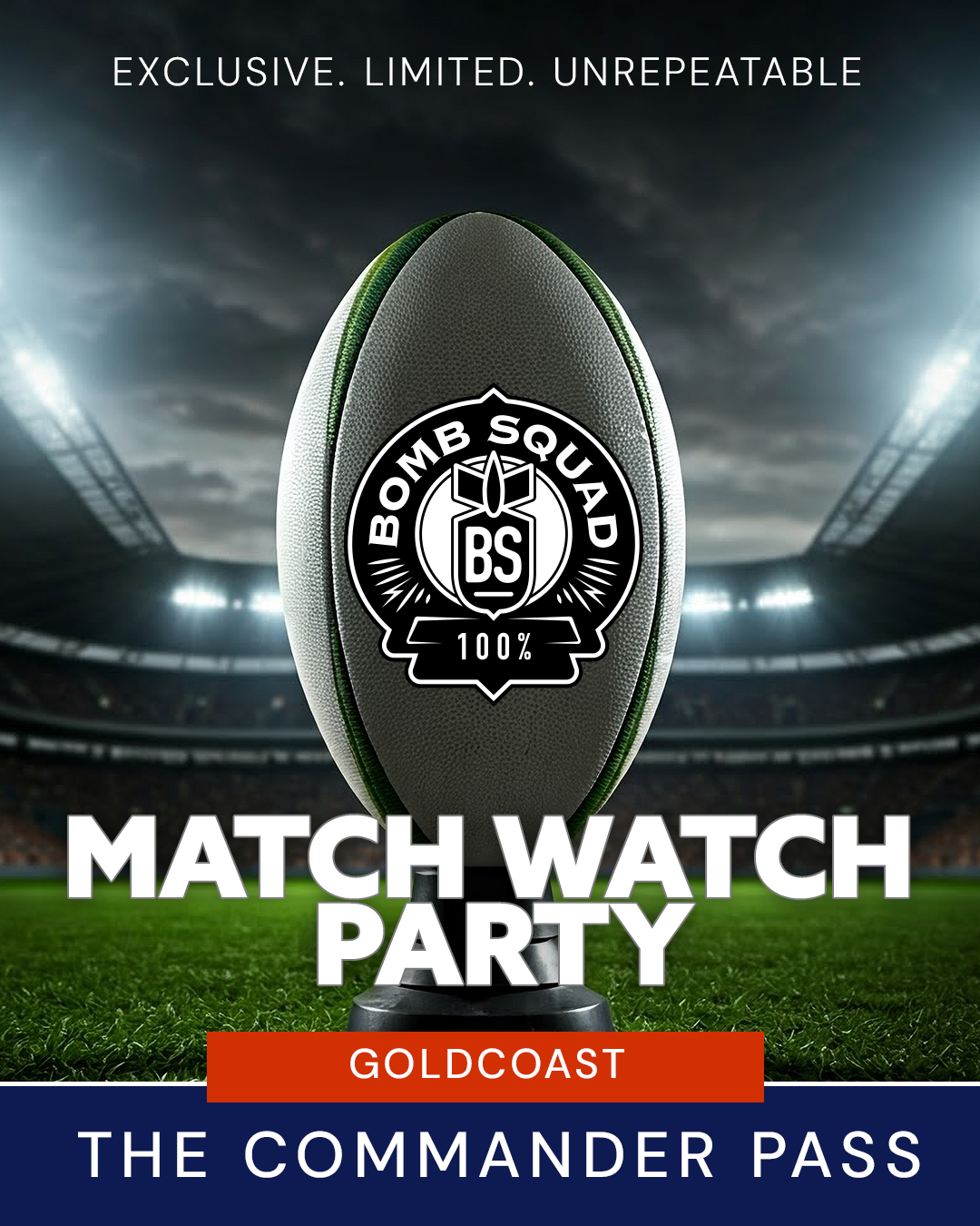 MATCH WATCH PARTY - Gold Coast, Australia. Saturday 13th Sep 2025 - Commander Pass