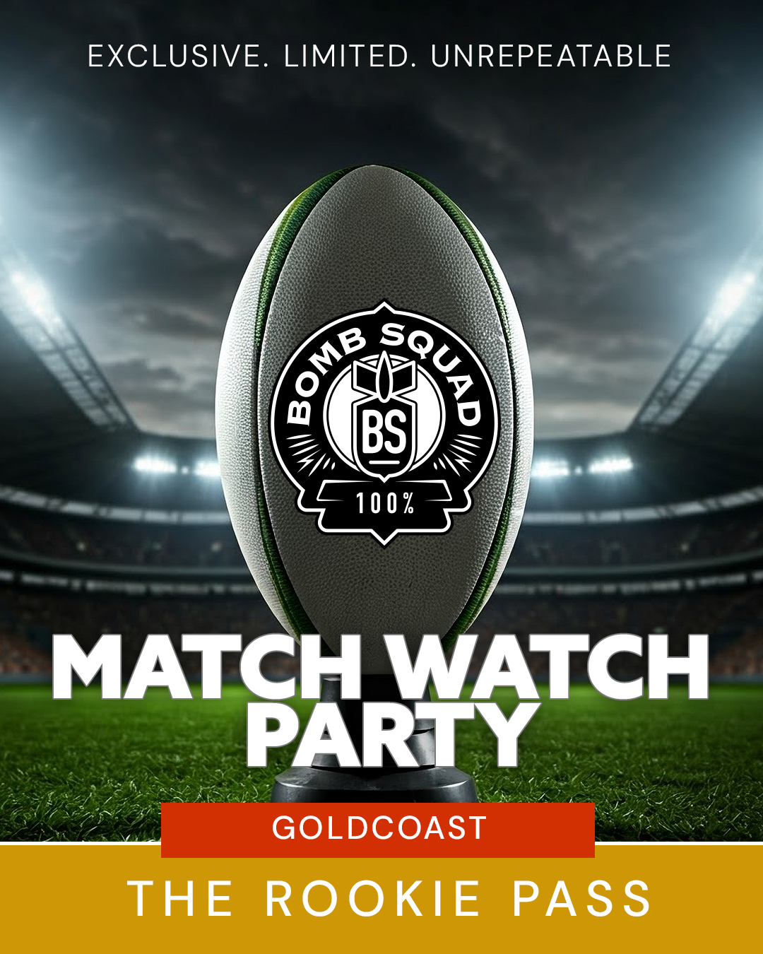 MATCH WATCH PARTY - Gold Coast, Australia. Saturday 13th Sep 2025 - Rookie Pass