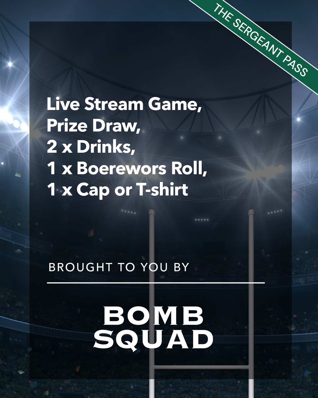 MATCH WATCH PARTY - Gold Coast, Australia. Saturday 13th Sep 2025 - Sergeant PASS